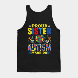 Sister of Autism Warrior Autism Awareness Gift for Birthday, Mother's Day, Thanksgiving, Christmas Tank Top